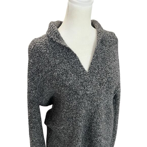 Eileen Fisher Merino Wool Cashmere Bouclé Collared Sweater Gray Size M - Picture 3 of 7
